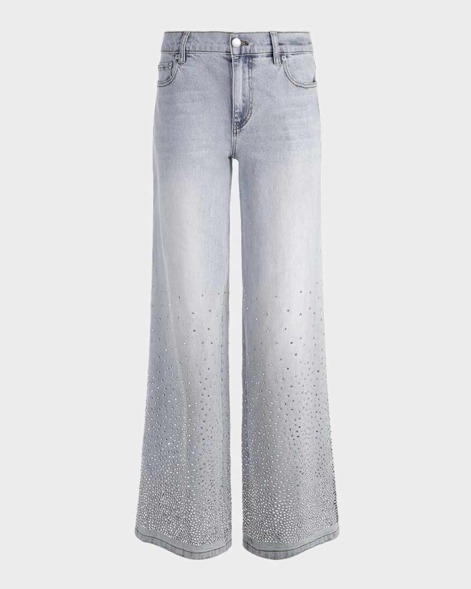 Amazing Embellished Wide-Leg Jeans